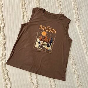 Arizona Chocolate Brown Sleeveless Top